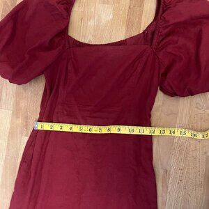 Abercrombie & Fitch Burgundy Linen Mini Dress (SP)